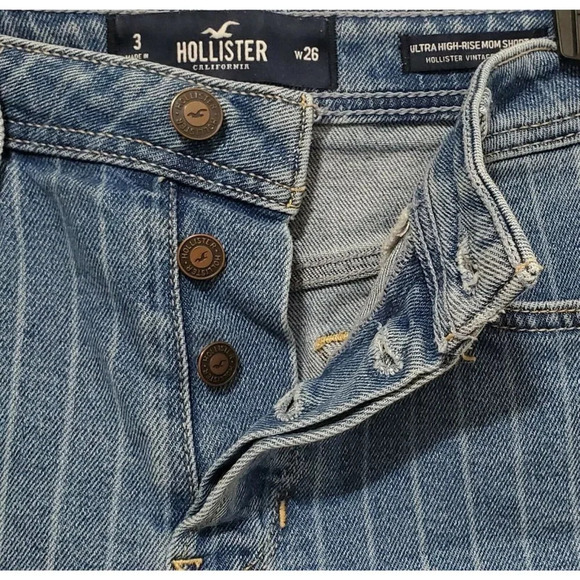 Hollister Pin Stripe Button Fly Ultra High Rise - Picture 2 of 5